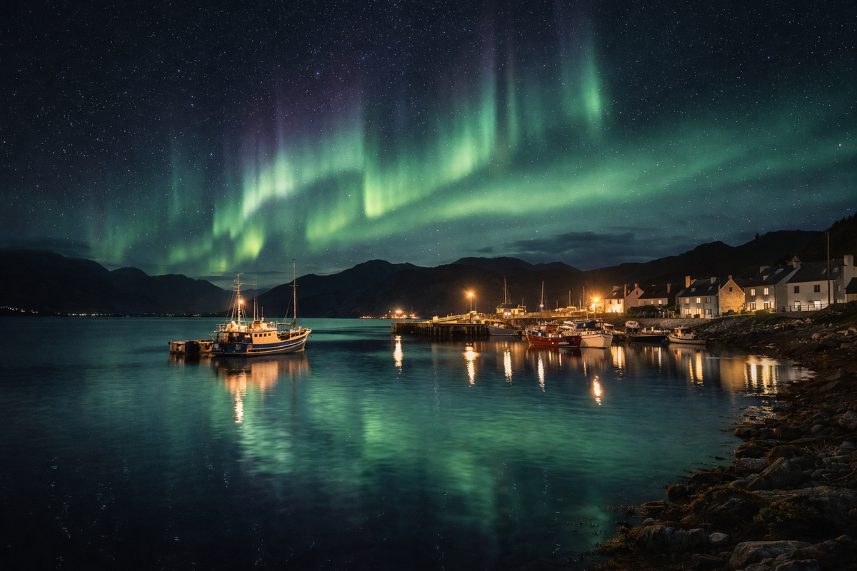Northern lights over the Scottish Highlands used as brand inspiration
