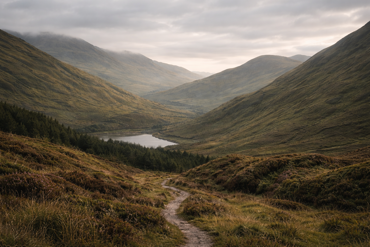 Rolling hills in the Scottish Highlands representing brand inspiration